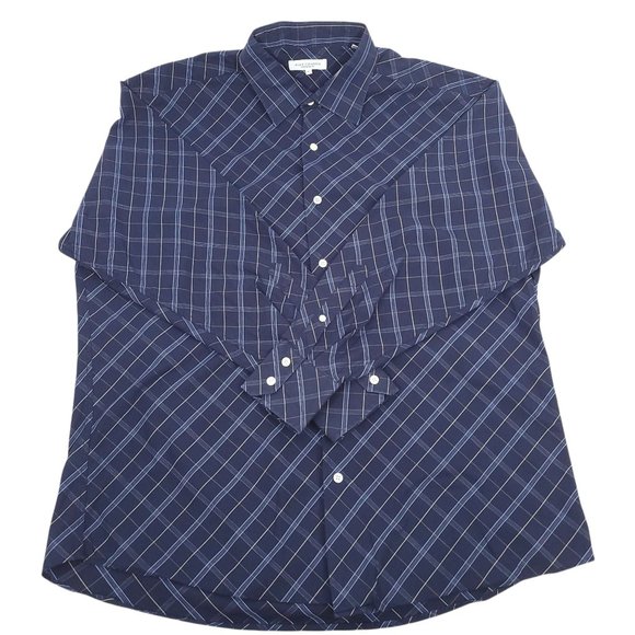 Alex Cannon Long Sleeve Button Up Shirt Mens Size XL Blue Plaid Spread Collar - Picture 4 of 7
